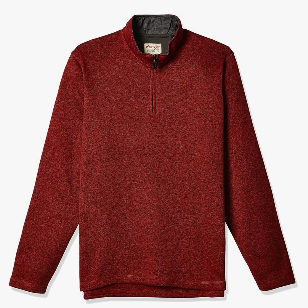 Wrangler Burgundy Quarter-Zip Sweater